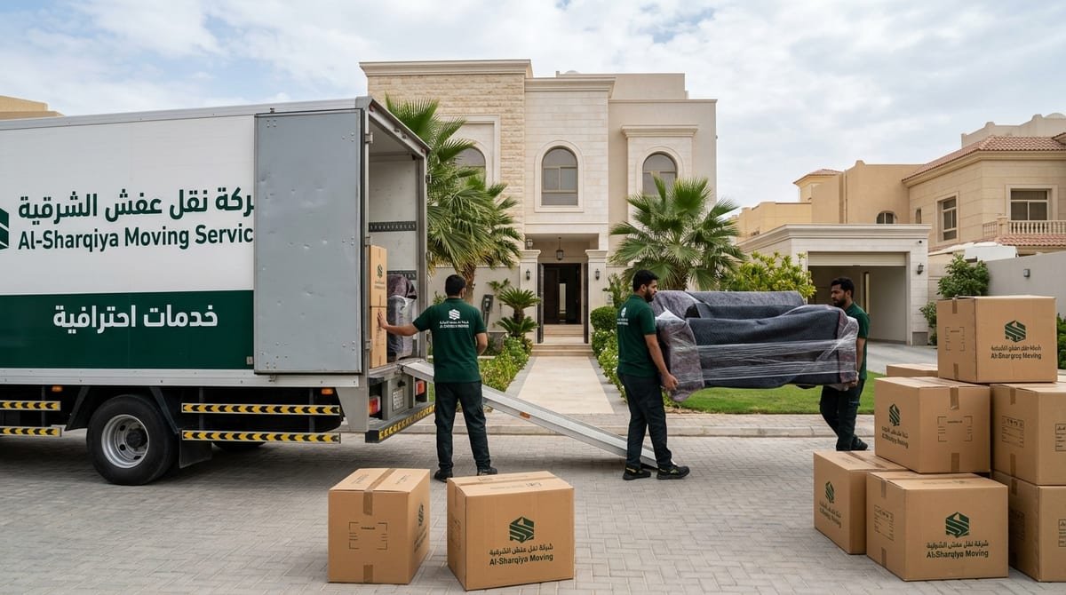 شاحنة نقل عفش حديثة تابعة لدار الهناء مجهزة لنقل الأثاث لجميع مدن المملكة العربية السعودية